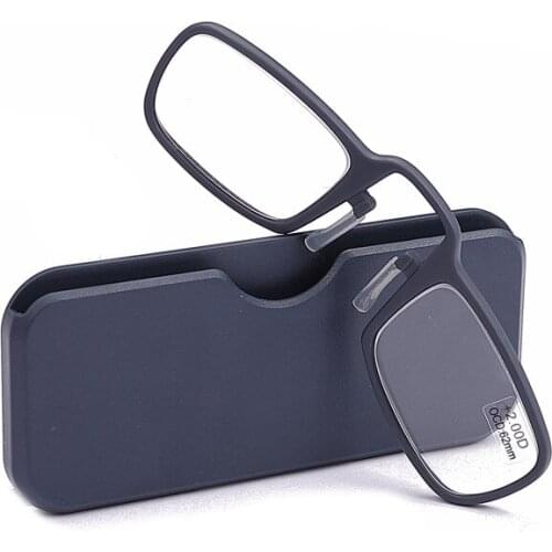 Mini Portable Wallet SOS Reading Glasses Men Women Unisex Elder Light Anti Slip Nose Clip Presbyopia Eyeglasses With Case