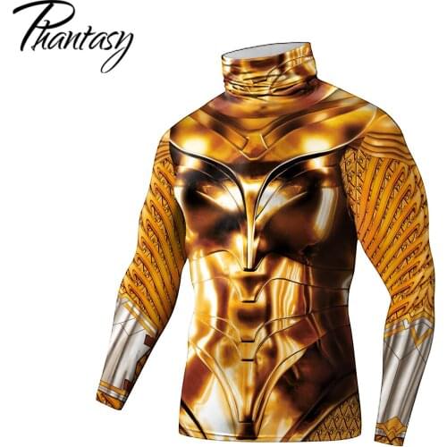 Phantasy Mens Shirt Women Superhero Tops Cosplay Compression Tight Shirt Bodybuilding Sports Blousers Fitness Clothing