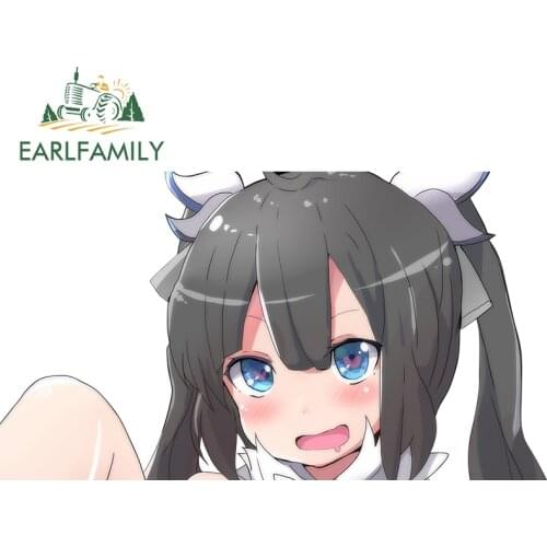 EARLFAMILY 13cm x 7.3cm for DanMachi-Hestia VAN Decal Anime Windshield Cartoon Windshield Trunk VAN Refrigerator Car Stickers