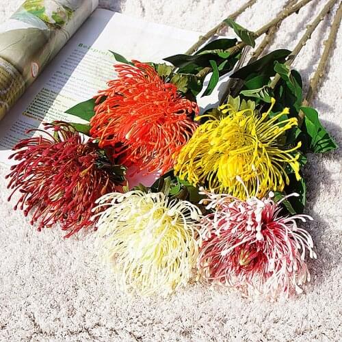 Real Touch Pincushion Flower artificial king protea Faux Tropical flower Artificial plant DIY wedding home decor