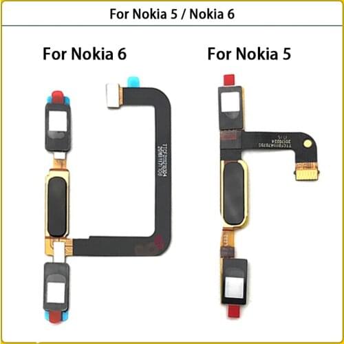 New Home Button Fingerprint Sensor Flex Cable For Nokia 5 6 Sensor Touch ID Fingerprint Flex Ribbon Replacement Parts