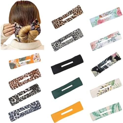 Hair Circle Bun Maker, Printting Classy Multicolor Cloth Magic Clip, French Twist Hairstyle Must-Haves Tool