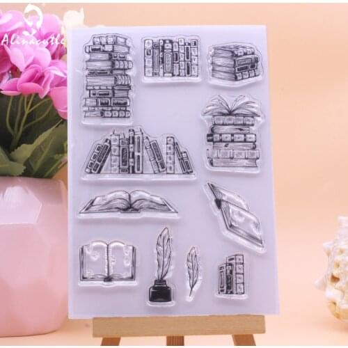 CLEAR STAMPS Book Library Knowledge Scrapbooking Handmade Card Album Paper Craft Rubber Roller Transparent Silicon Stamp