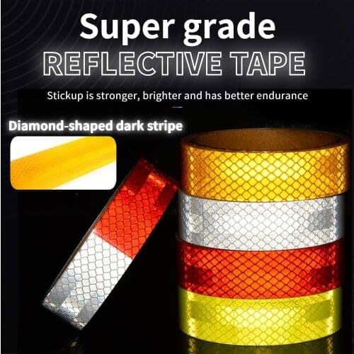 25MMX3M Red White Yellow Micro Prismatic Sheeting Reflective Tape Stickers Bike Reflector Stickers Bicycle Light Reflectors Tape