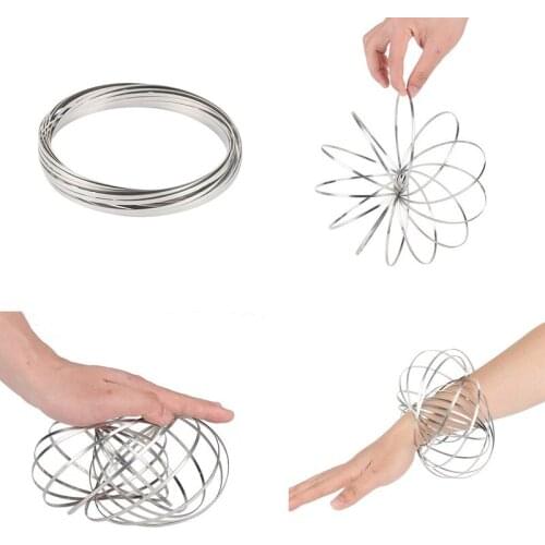 Magic Bracelet Aniti-stress Magic Toroflux Funny Flow Ring Kinetic Spring Toys 304 Stainless Steel Flow Color Rings Toys