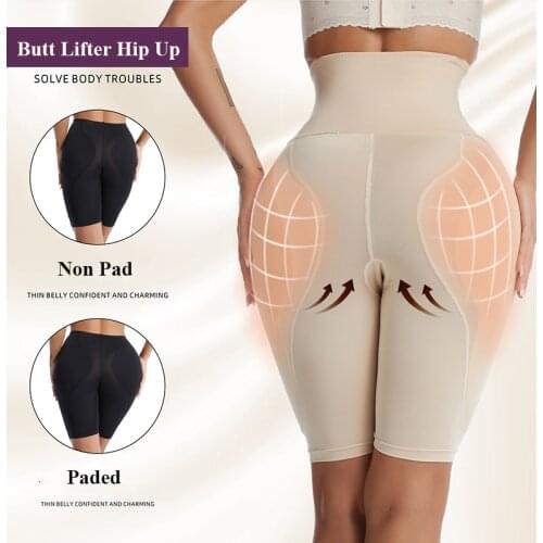 Plus Size S-6XL Push Up Butt Lifter Slim Body Shaper Firm Tummy Control Paded Panties With Hooks Shapewear High Waist Trainer