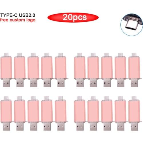 20pcs/lot USB Flash Drive Stick 128G 64GB Customize logo 32GB 16GB cle usb 64G Pendrive USB2.0 Type c Flash USB For photography