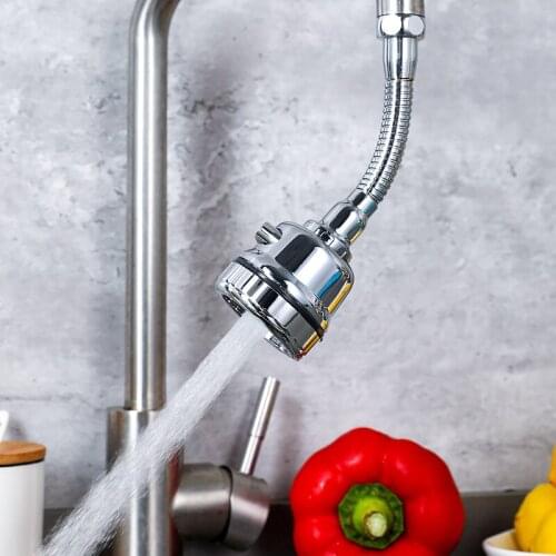2021 New Splash Proof Head Of Faucet Refined Copper Connector 360° Rotating Faucet Kitchen 3 Gears Adjustment Faucet Filter