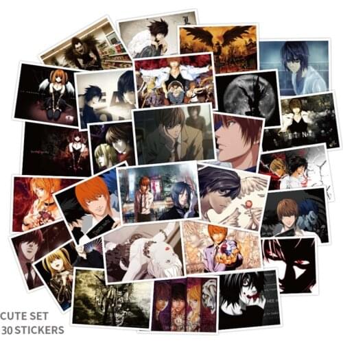 30Pcs/Set Cartoon DEATH NOTE Anime Stickers Waterproof Skateboard Motorcycle Guitar Luggage Laptop Bicycle Sticker Kids Toys