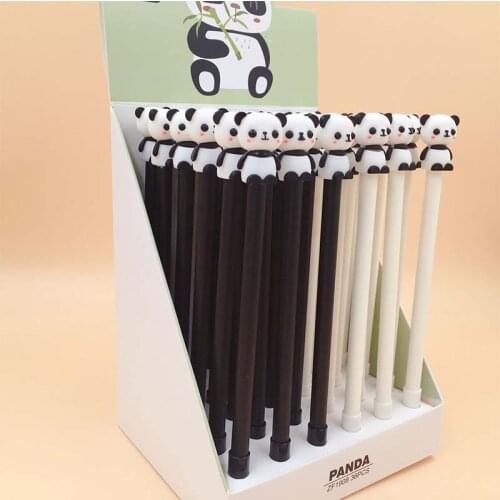 36 pcs/lot Panda Gel Pen Cute 0.5 mm black ink Signature Pen School Office writing Supplies Promotional Gift