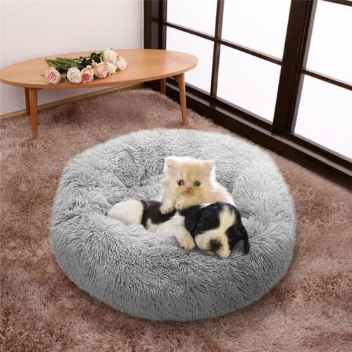 40/60cm Plush&Stuffed Pet Cat & Dog Bed Fossa Cushion Warm Sleeping Bag Fluffy Portable Cat Supplies for Cat Small Medium Puppy