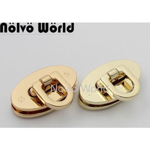 5-30sets 3 colors 39*21mm oval shape flip lock with screws for chains purse hangbag metal locks purse fitting