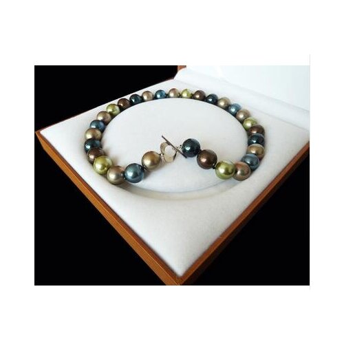 925 real genuine Huge 12mm Genuine South Sea Multicolors Shell Pearl Necklace 18inch jewelry design wholesalegirl Wedding