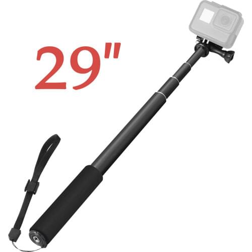Aluminum Selfie Stick 29 Inch Extendable Monopod For GoPro Hero 9 8 7 6 5 SJCAM YI 4K DJI Action Camera Stabilizer Accessories