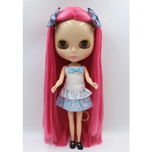 Blygirl Blyth doll Pink straight hair doll NO.30BL580 ordinary body 7 joints normal skin