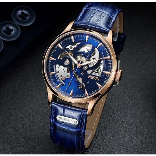 Watches Automatic Self-Wind Mechanical Switzerland Sports NESUN Luxury Mens Fashion Relogio Masculino Top-Brand Men Wristwatch