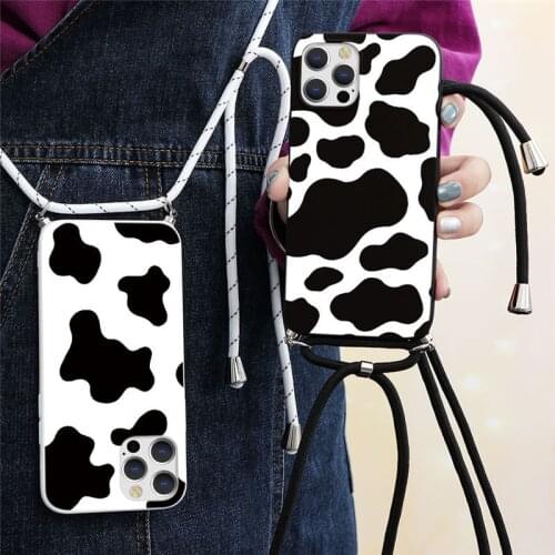 Cow Symbol Marble Lanyard Case For Xiaomi Redmi Note 8T 9 8 10 Pro S 6 7 5 9C Mi A3 9 SE 11 9T 10T Lite Poco X3 NFC F3 TPU Cover