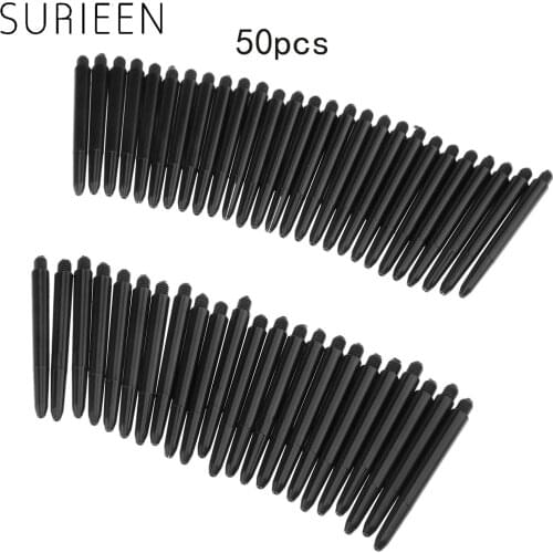 Black 50Pcs/lot Nylon Dart Shafts 2BA 48mm Screw Thread Plastic Darts Rod Stems Darts Accessories For Standard 2BA Screw Thread