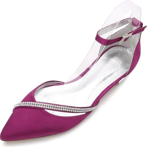 Creativesugar elegant pointed toe ankle strap satin evening dress flats shoes rhinestone crystals lady bridal wedding prom shoe