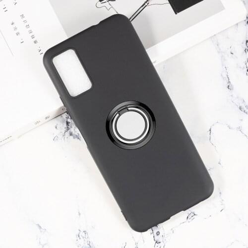 For ZTE Blade A71 6.52" BladeA71 Back Ring Holder Bracket Phone Case Smartphone TPU Soft Silicone Cover