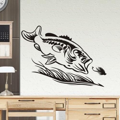 Fly Fishing Decal Hunter Sticker Bucket Tackle Shop Fishhook Sticker Fish Tank Boat Box Car Vinyl