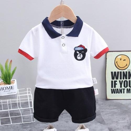 2Pcs Summer Kids Clothes Boys Outfit Suit Short-Sleeve T-shirt +Shorts Cotton Tracksuit For Boys Children Clothing Set 1-5 Years