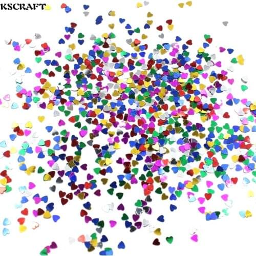 KSCRAFT 4mm Mixed Colorful Hearts Shape Sequins PVC Flat for DIY Card Making Craft Color Collection