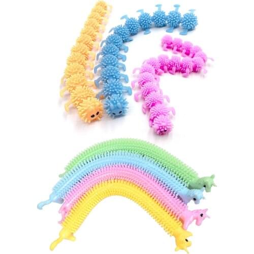 5pcs Soft Anti Stress Cartoon Cute Pet Animal Strip Decompression Sensory Toy Decompression Elastic Line Pulling Toy