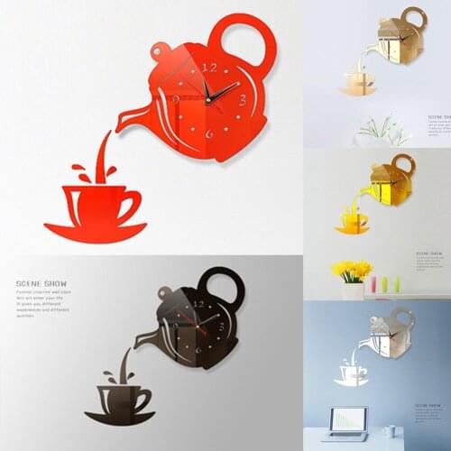 3D Wall Clock DIY Office Living Room Bedroom Mute Wall Clock Decor Acrylic Art Sticker Decal Design Unique Home Decoration