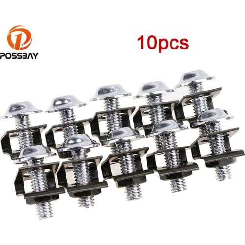 POSSBAY 10Pcs Motorcycle CNC Aluminium M6 6MM Body Fairing Bolts Fastener Clips Screw Sportbike For Yamaha Suzuki Honda Harley