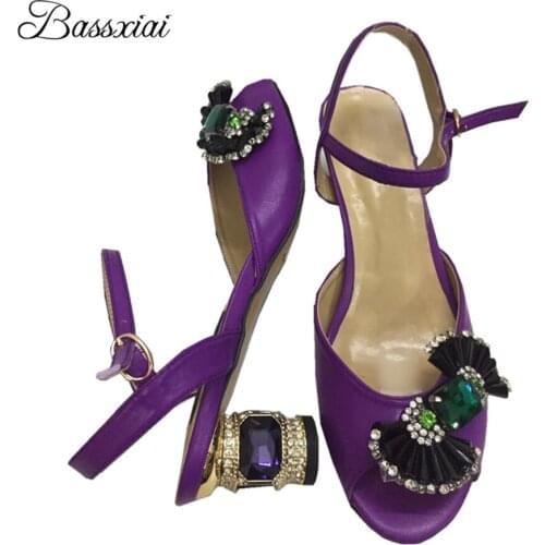 Crystal Candy Butterfly-Knot Sandals Women Summer Diamond Heel Genuine Leather Ankle Strap Rhinestone Party Shoes Woman