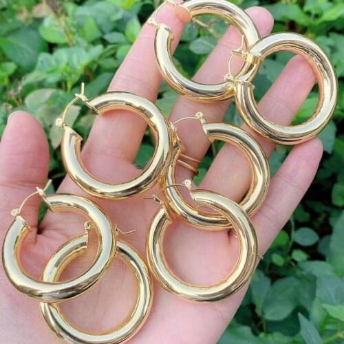 5Pairs New arrive gold hiphop rock geometric round circle hoop huge earring fashion european woman fashion jewelry piercing