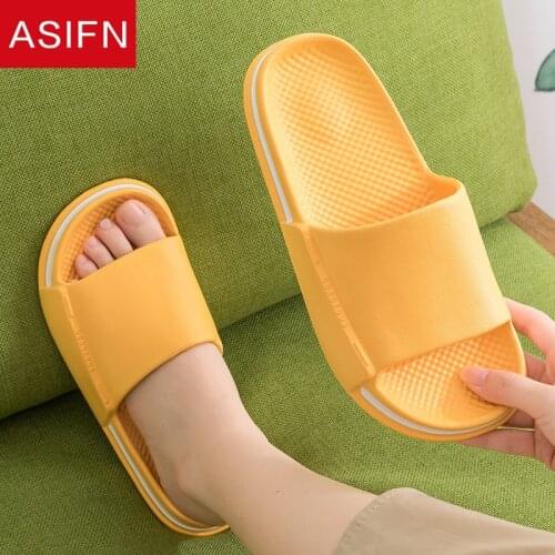 ASIFN New High Bottom Womens Slippers Summer Thick-soled EVA Household Mens Sandals Non-smelly Feet Soft Soles Soft Slippers