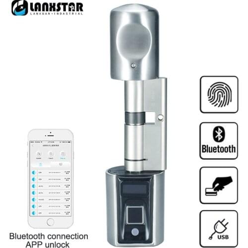 Smart Card Fingerprint Door Lock Adjustable Cylinder Home Security Door We.Lock L6SECB Intelligent Electronic Door Lock Cylinder