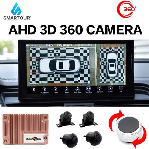 Smartour 3D AHD DVR 1080P Fisheye Lens All Around View Monitoring 360 Degree Car Bird Eye Around View 4 Way Camera System