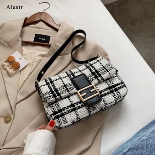 Alasir Fragrance Series Striped Plaid Woven Texture Armpit Bag Wild Ins Super Fire New Trendy Net Red Fashion Messenger Bag