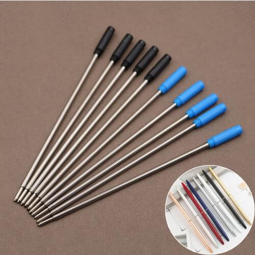 10 pcs/lot Rotating Metal Pen Refill Special Ballpoint Pen Refill Rod Cartridge Core Ink Recharge Black Blue Ink 11.6cm