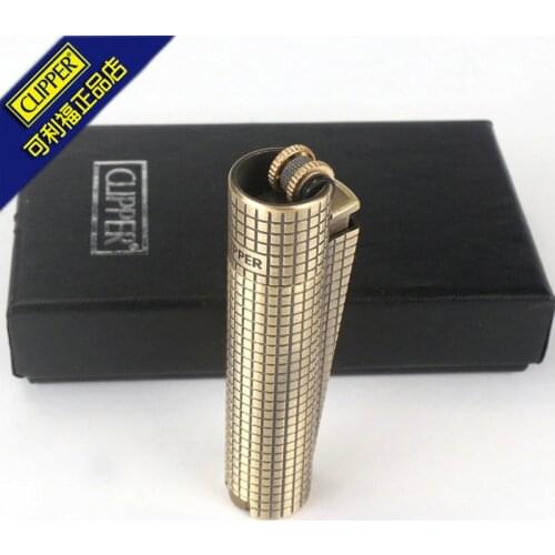 CLIPPER Torch Pipe Lighter Grinding Wheel Metal Flint Lighter Gasoline Free Fire Lighter Refillable Cigarette Cigar Accessories