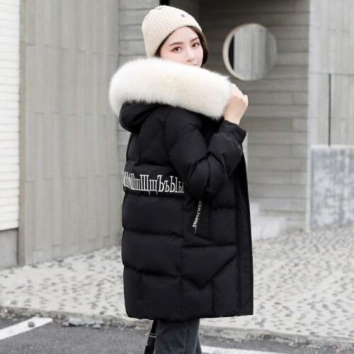 Mid-length cotton-padded jacket women winter new style Korean loose fashion cotton-padded jacket womens jacket