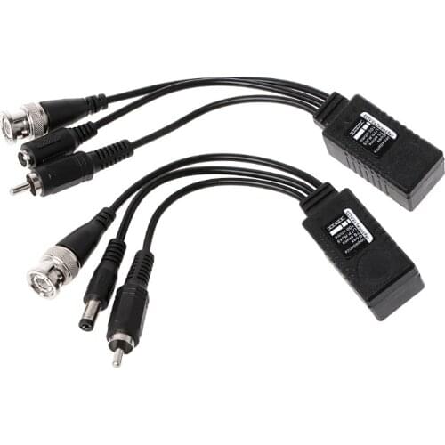 1 Pair BNC To RJ45 Passive Video Power + Audio Balun Transceiver For CCTV Camera 43 X 22 X 21mm / 1.69 X 0.87 X 0.83in