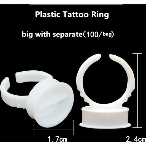 Newest Disposable 100pcs Tattoo Ink Rings Cups Permanent Makeup Pigment Holder Eyebrow Eyelash Extension Glue Divider Container