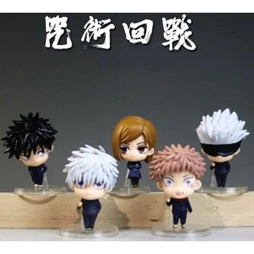 5 Pcs/Set Anime Jujutsu Kaisen Gojo Satoru Kugisaki Q Version Figure PVC Action Figure Modle Mini Toys 5cm