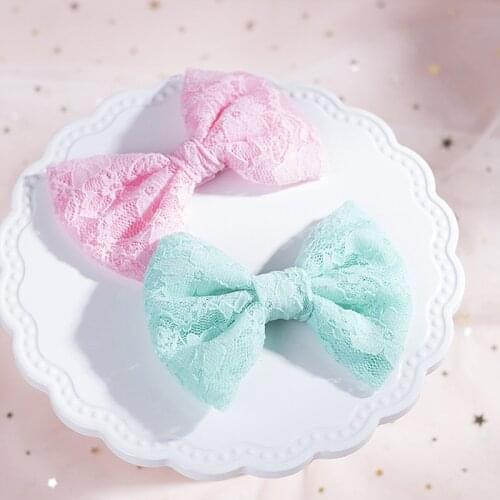 50 Pcs/Lot, 11 cm Princess Baby Lace Bows Hair Clips For Girls Lace Hair Bow Hairpins For Girls Child Headwear Hair Accessories