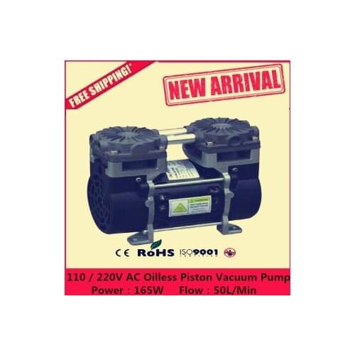 Free Shipping - Model HZW-165 110 / 220v Silent Oil Free Piston Vacuum Pump 165W, Vacuum Flow 50L / min