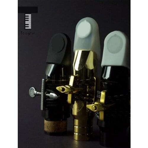 Black/White Rubber Mouthpiece Cap Cover for Soprano Sax Mouthpiece Protection 36.5 x 23.5cm