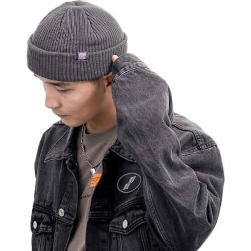 Clape Knitted Hats for Women Skullcap Men Beanie Hat Winter Retro Brimless Baggy Melon Cap Cuff Docker Fisherman Beanies Hats