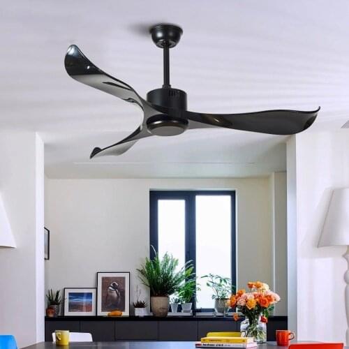 52 Inch Decorative DC Ceiling Fan With Remote Control Without Light Black ABS Ceiling Fans with light 220v Ventilador De Techo