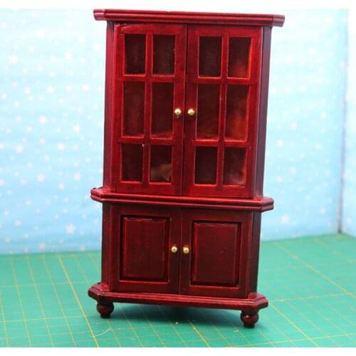 G07-X025 children baby gift Toy 1:12 Dollhouse mini Furniture Miniature rement Doll accessories wooden Corner cabinet D086 1pcs