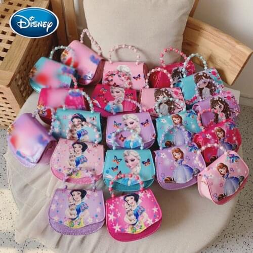 Disney Childrens Small Bags New Frozen Bead Handbag Shoulder Bag Cartoon Princess Bag Girls Messenger Bag