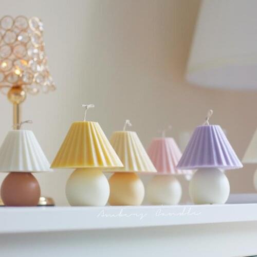Retro Pleated Table Lamp Incense Candle Korean Style Home Decoration Handmade Candle Creative Ornaments